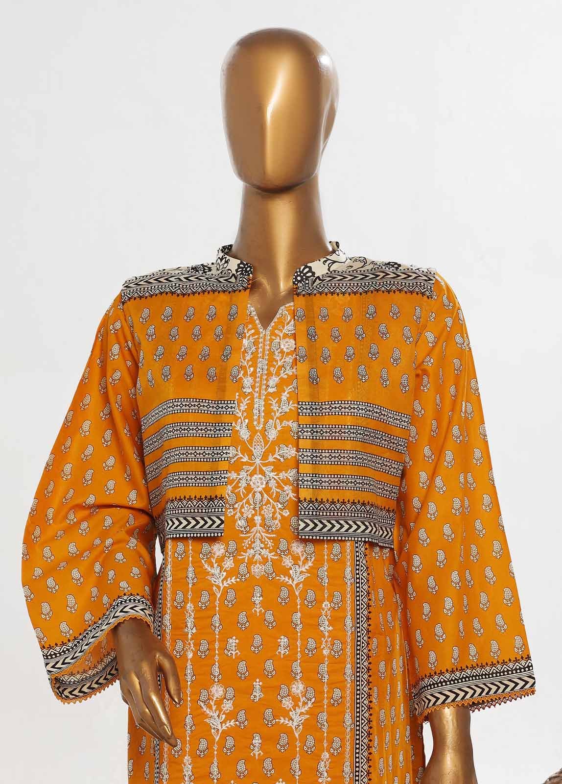 SM-KT-047- 2 Piece Lawn Embroidered Stitched Coat Style Suit