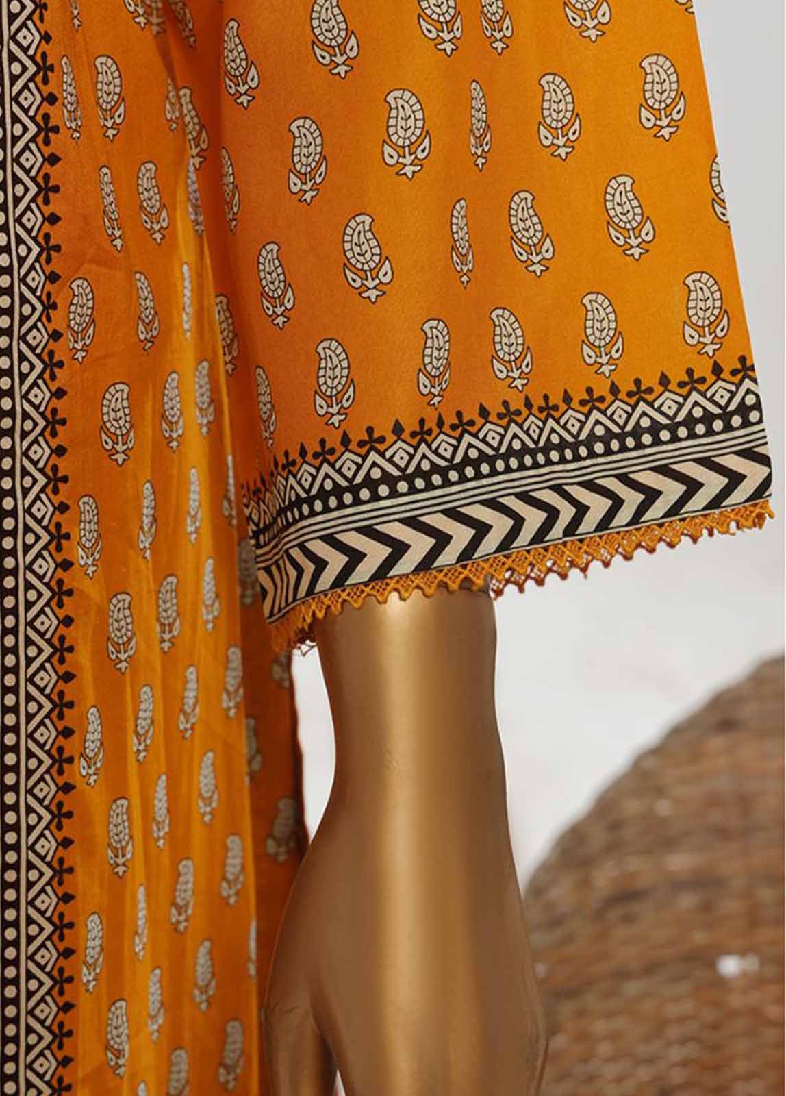 SM-KT-047- 2 Piece Lawn Embroidered Stitched Coat Style Suit - Image 3