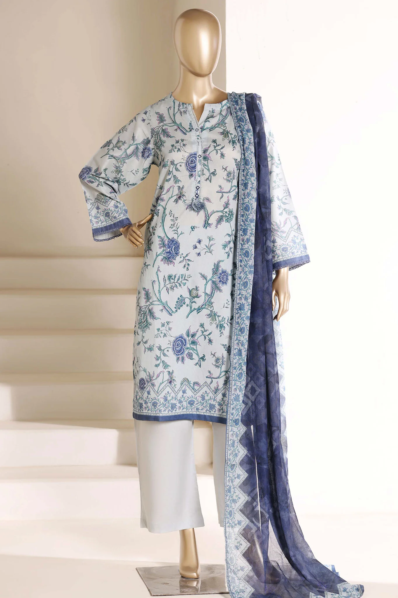 Sada Bahar Stitched 3 Piece Printed Lawn Suit PR-4484 Sky Summer Collection