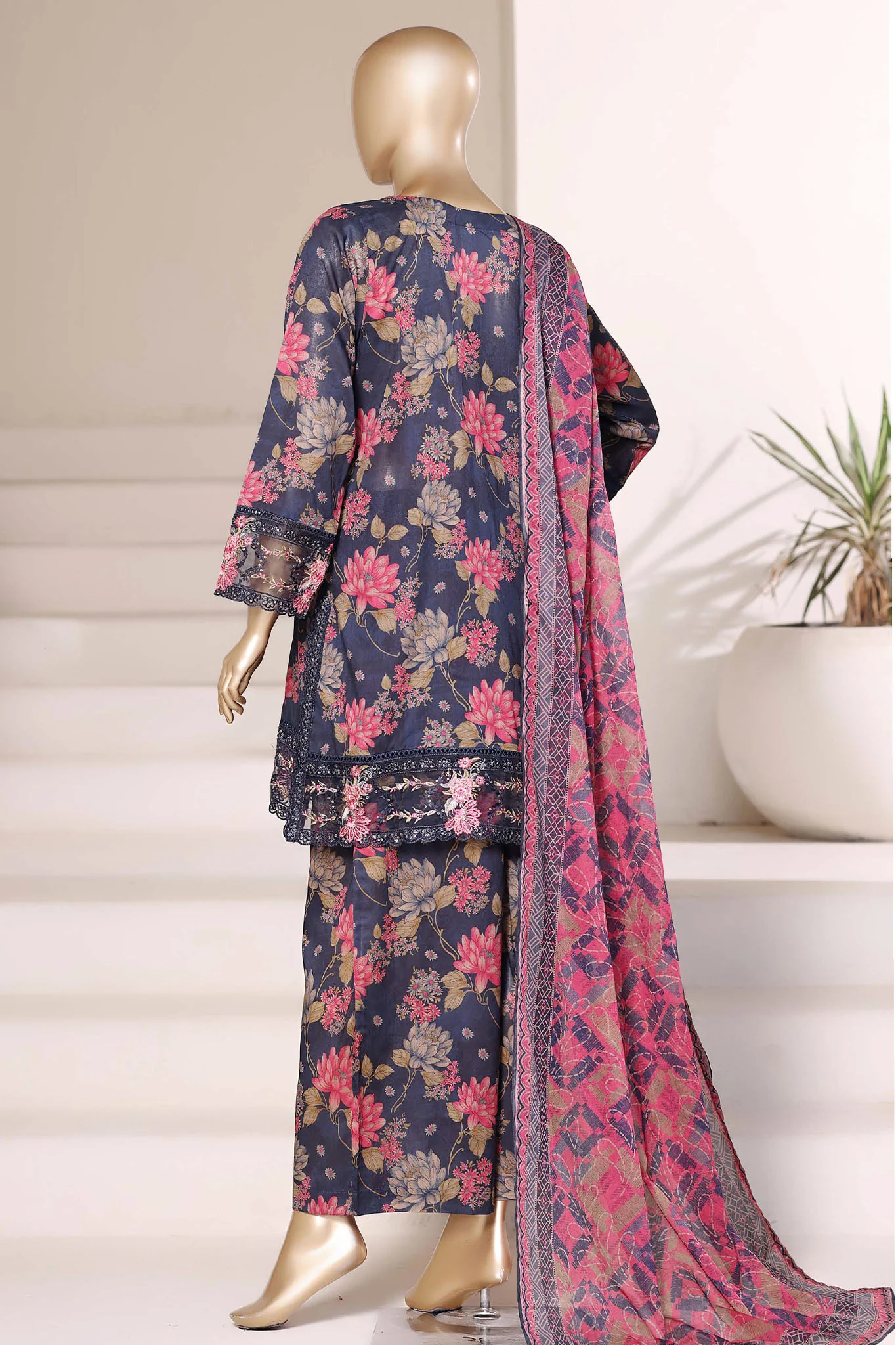 Malika By Sada Bahar Stitched 3 Piece Emb Lawn Suit D-5360 Blue Festive Summer Collection - Image 3
