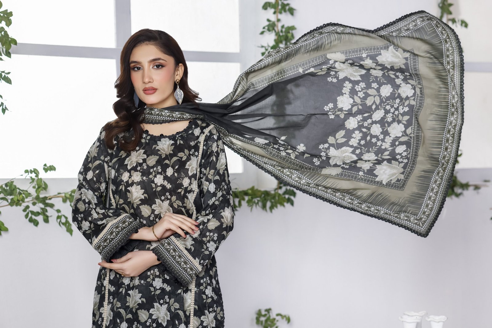 Salina Stitched Digital Printed Lawn Vol-11 Suit 11-6 Summer Ready to Wear Collection - Image 4