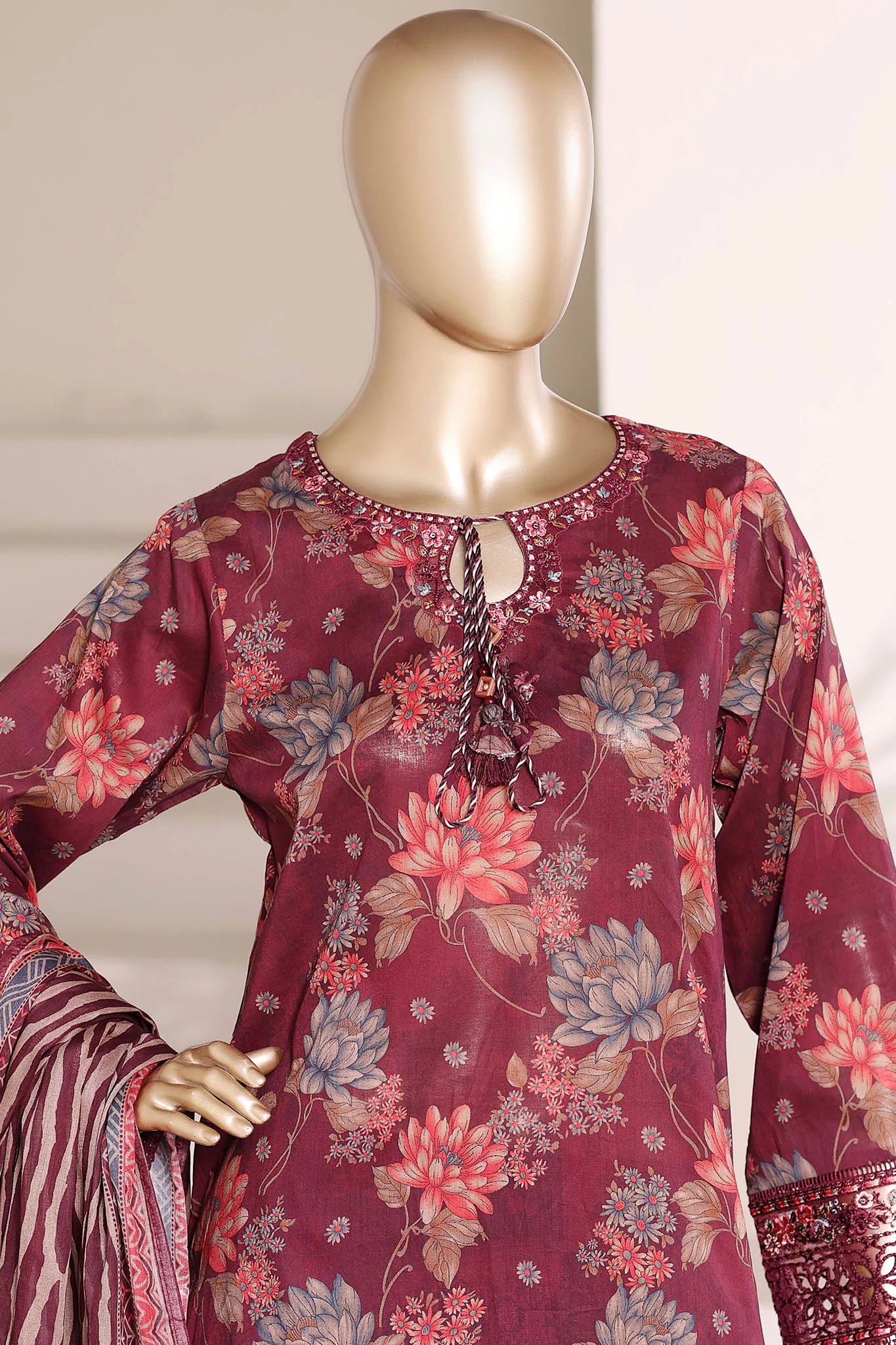 Malika By Sada Bahar Stitched 3 Piece Emb Lawn Suit D-75 Falsa Festive Summer Collection - Image 2