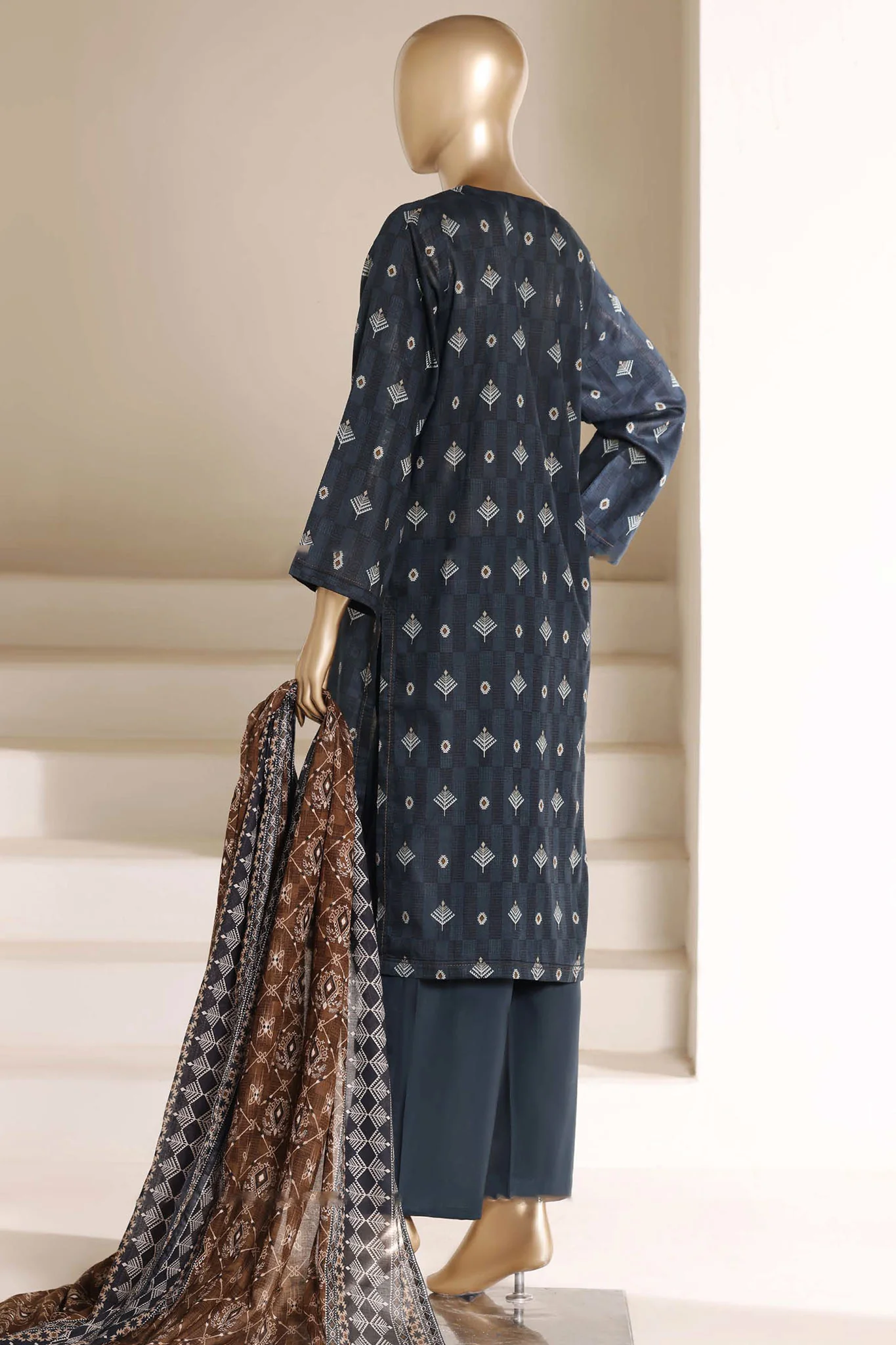 Sada Bahar Stitched 3 Piece Printed Lawn Suit PR-94A Blue Summer Collection - Image 2