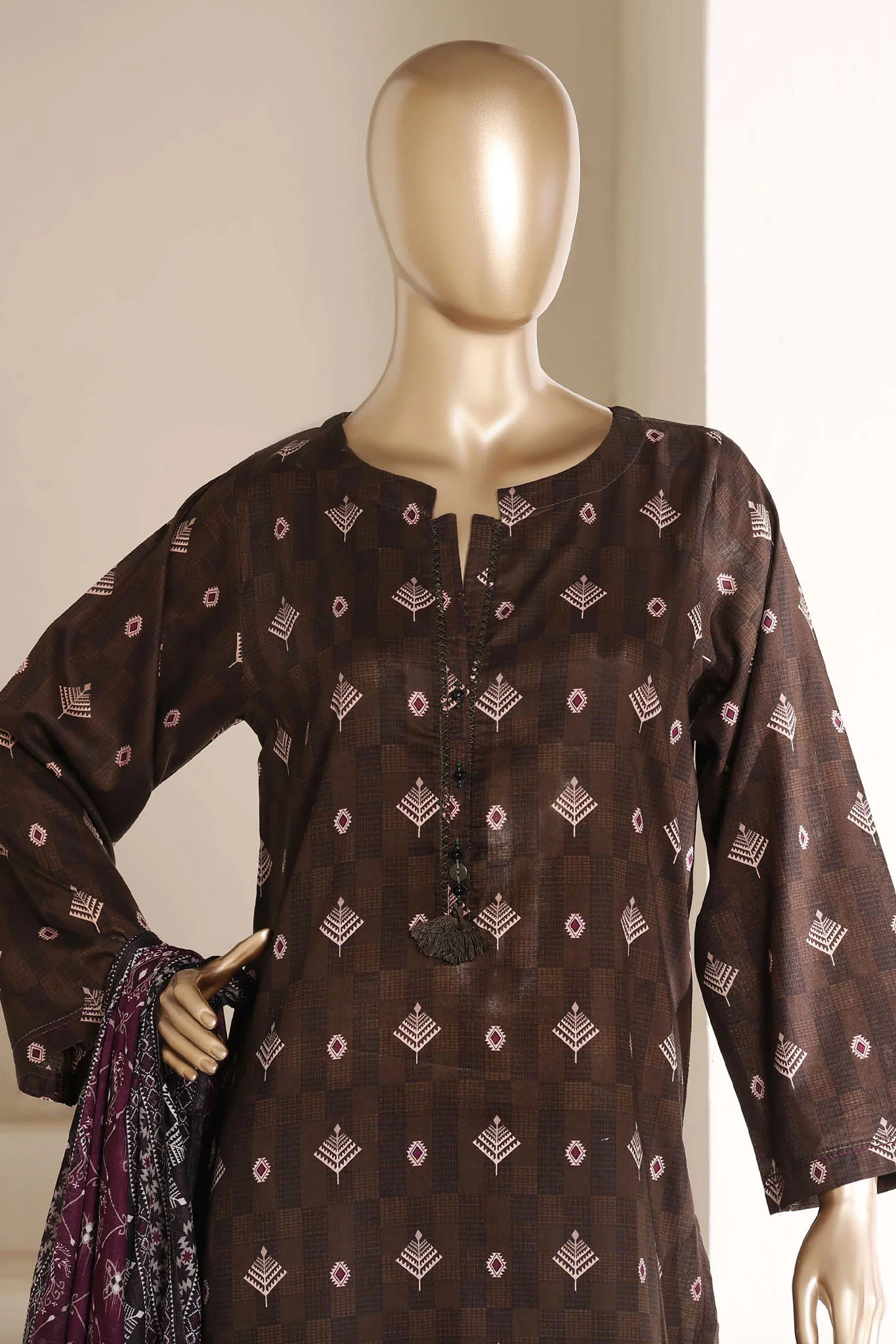 Sada Bahar Stitched 3 Piece Printed Lawn Suit PR-89B Mehndi Summer Collection - Image 2