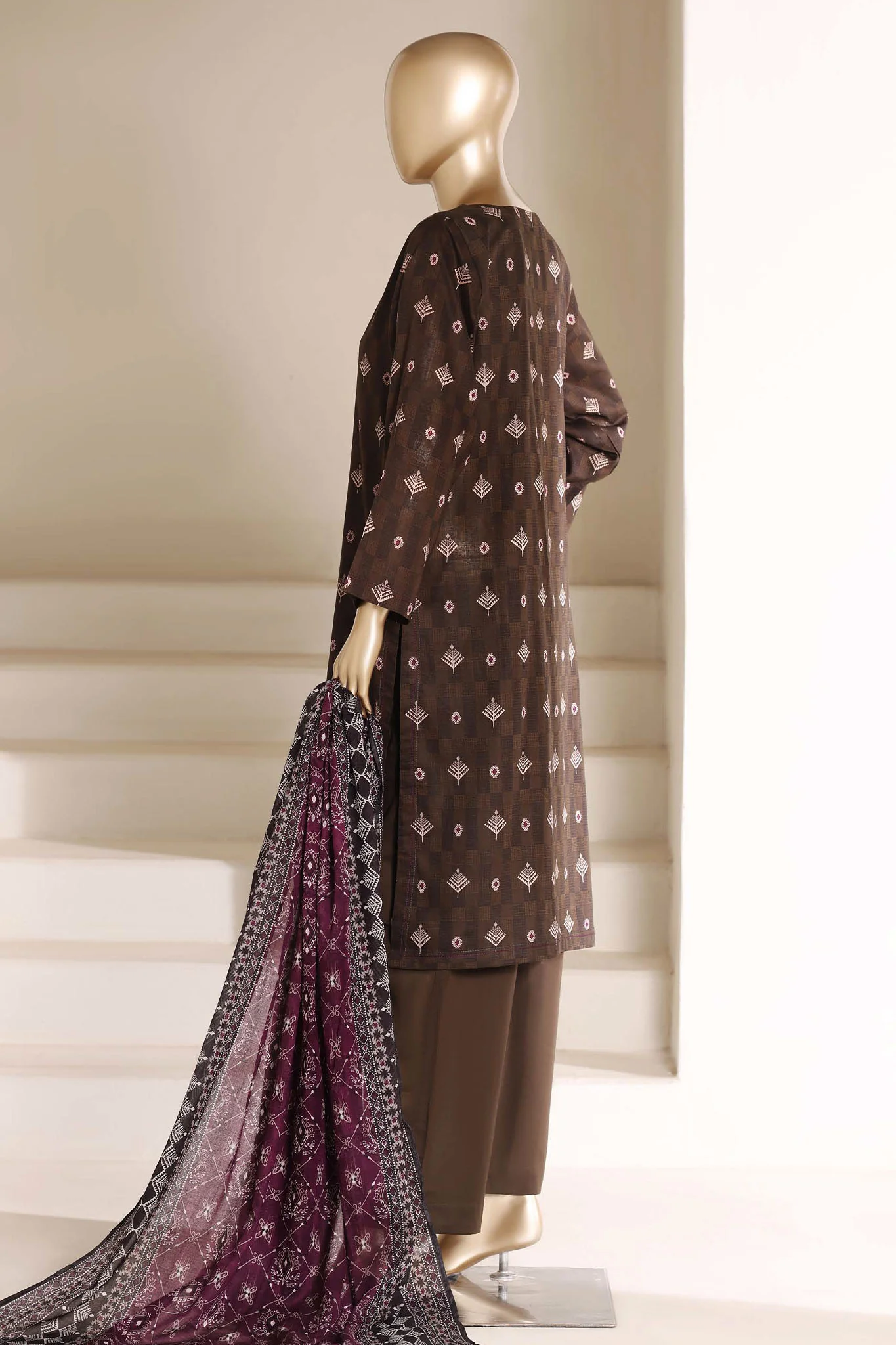 Sada Bahar Stitched 3 Piece Printed Lawn Suit PR-89B Mehndi Summer Collection - Image 3