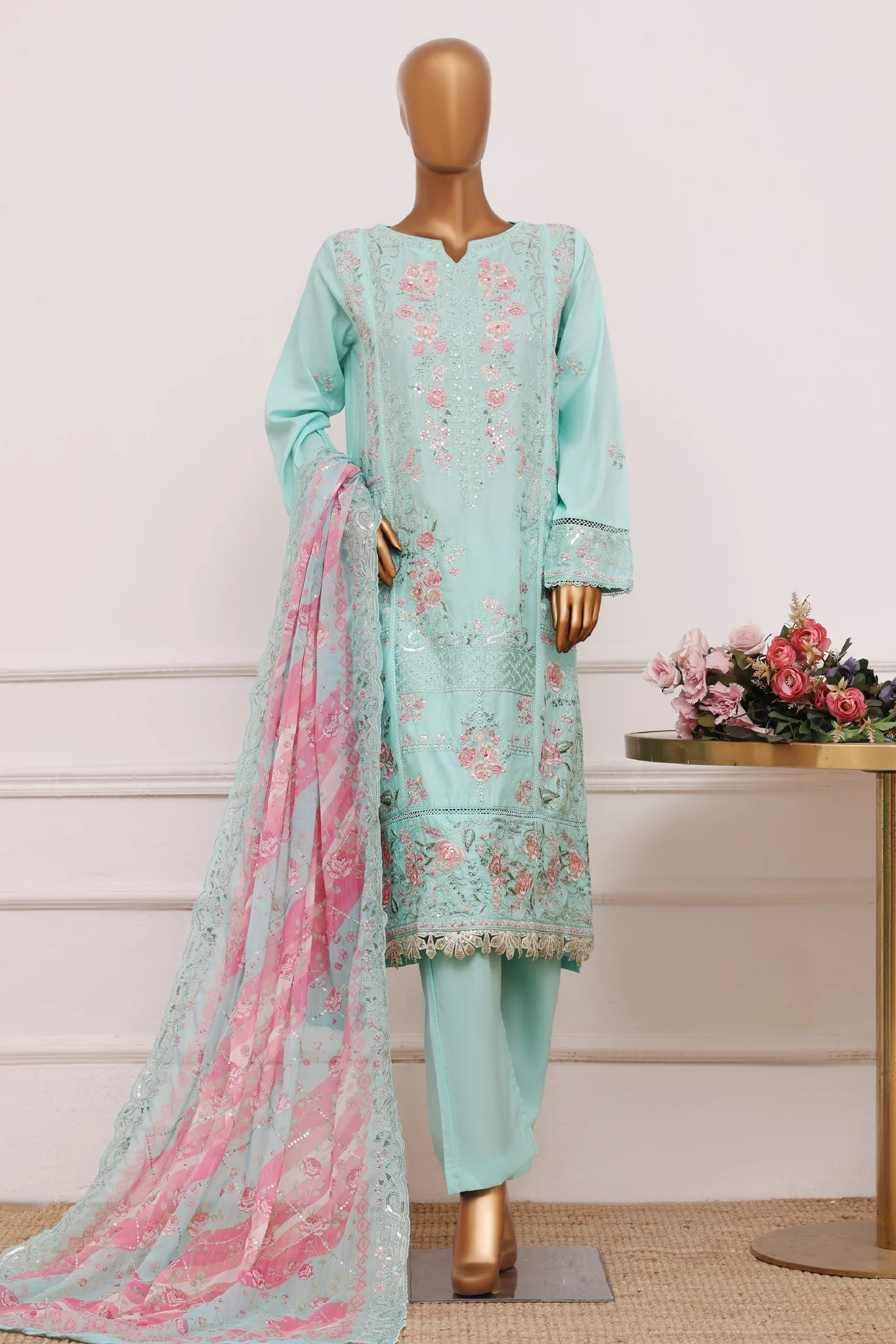 Bin Saeed Stitched 3 Piece Luxury Emb Lawn Suit D-2847 Angori Summer Festive Collection