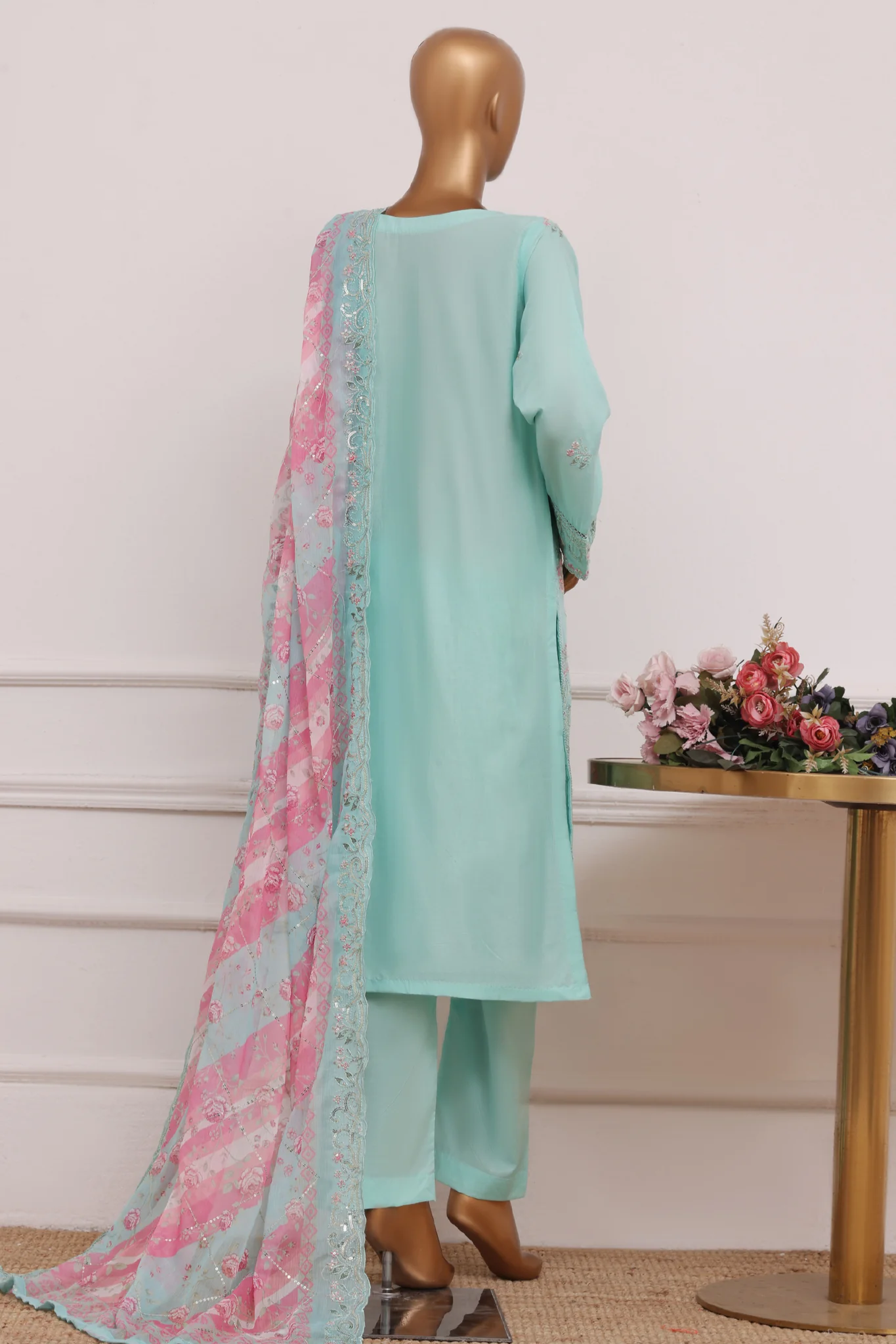 Bin Saeed Stitched 3 Piece Luxury Emb Lawn Suit D-2847 Angori Summer Festive Collection - Image 3