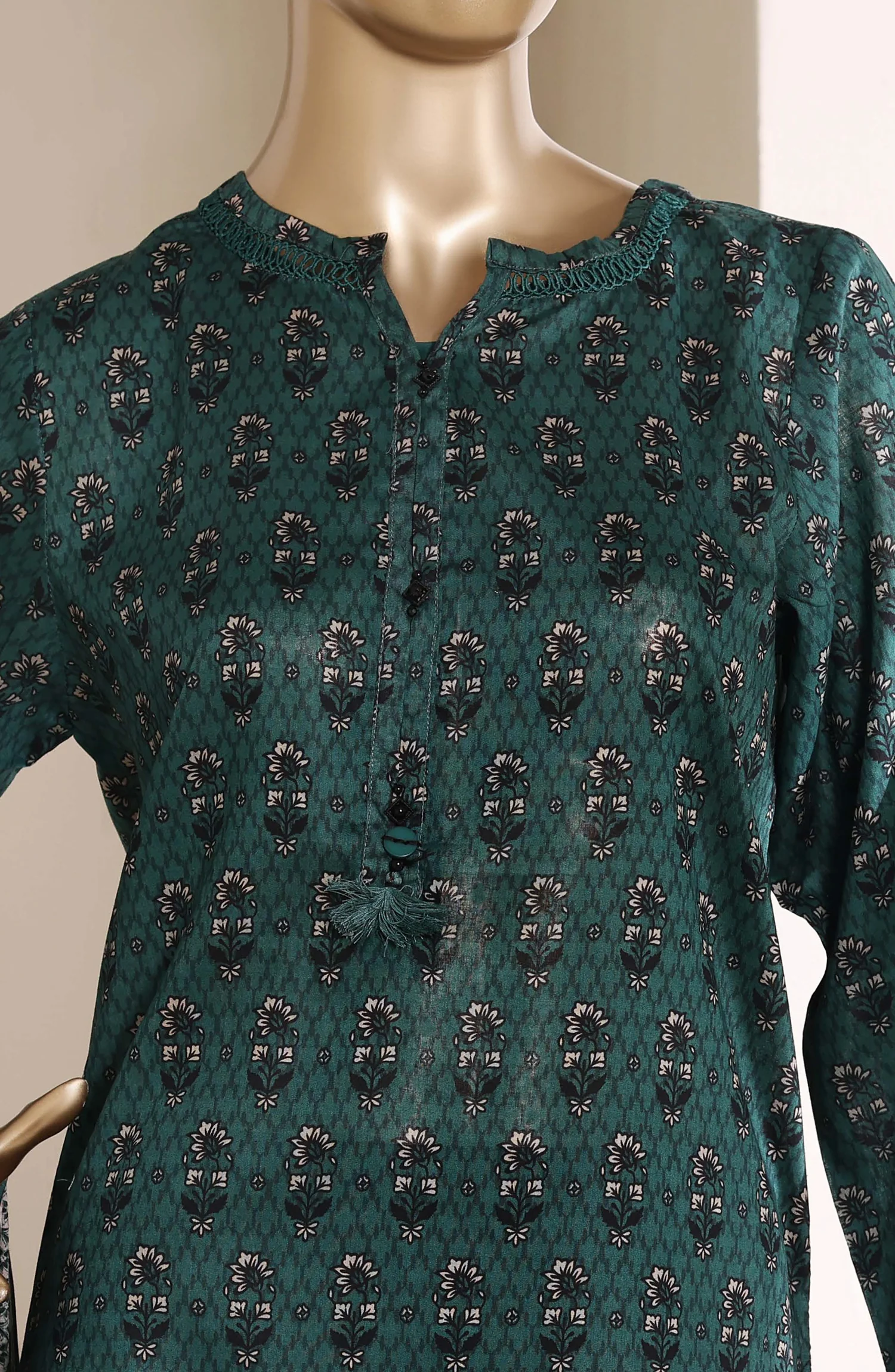Sadabahar Stitched 3 Piece Printed Lawn Suit D-08 Green Summer Ready to Wear Collection - Image 2