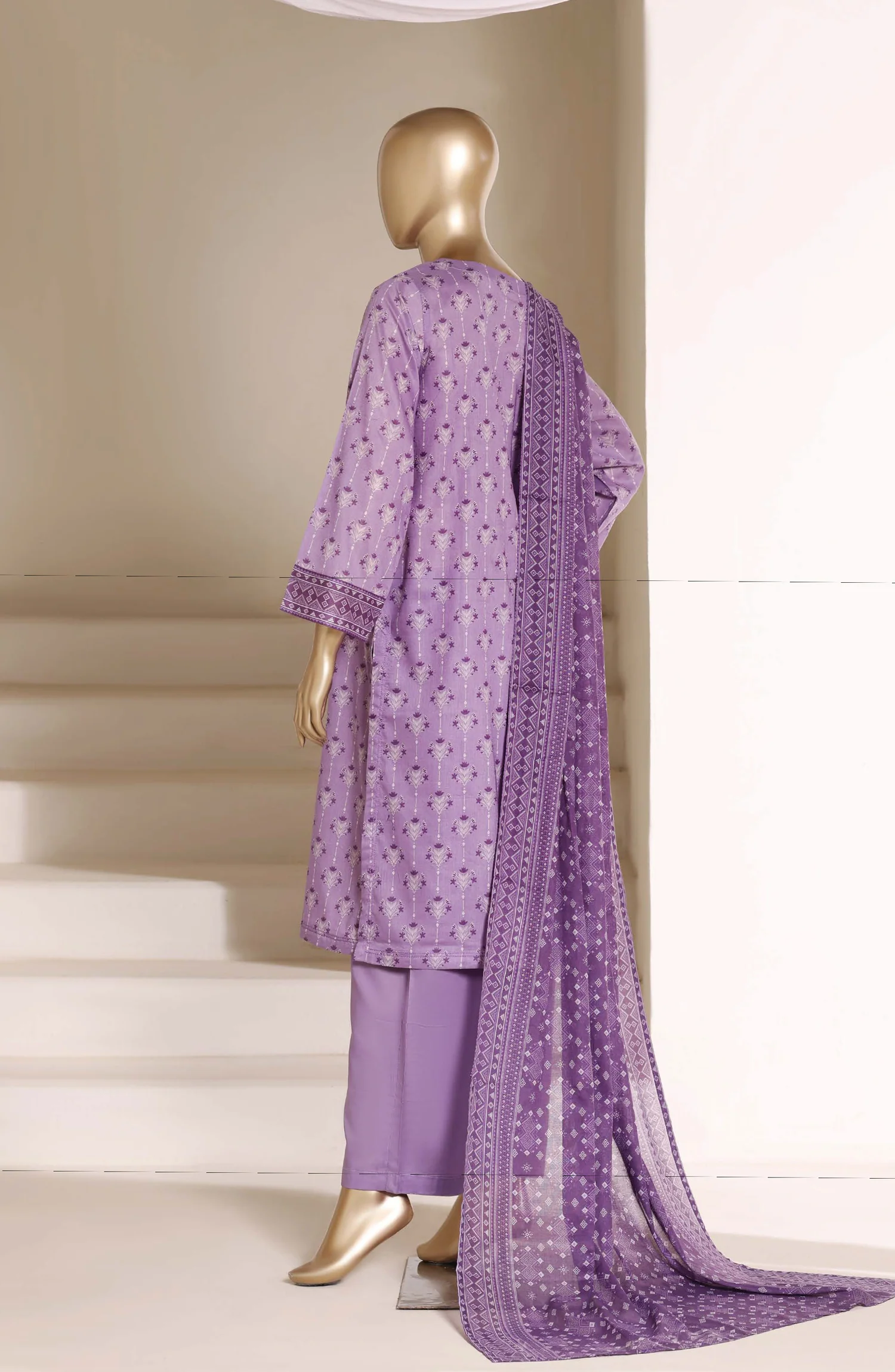 Sadabahar Stitched 3 Piece Printed Lawn Suit D-06 Purple Summer Ready to Wear Collection - Image 3