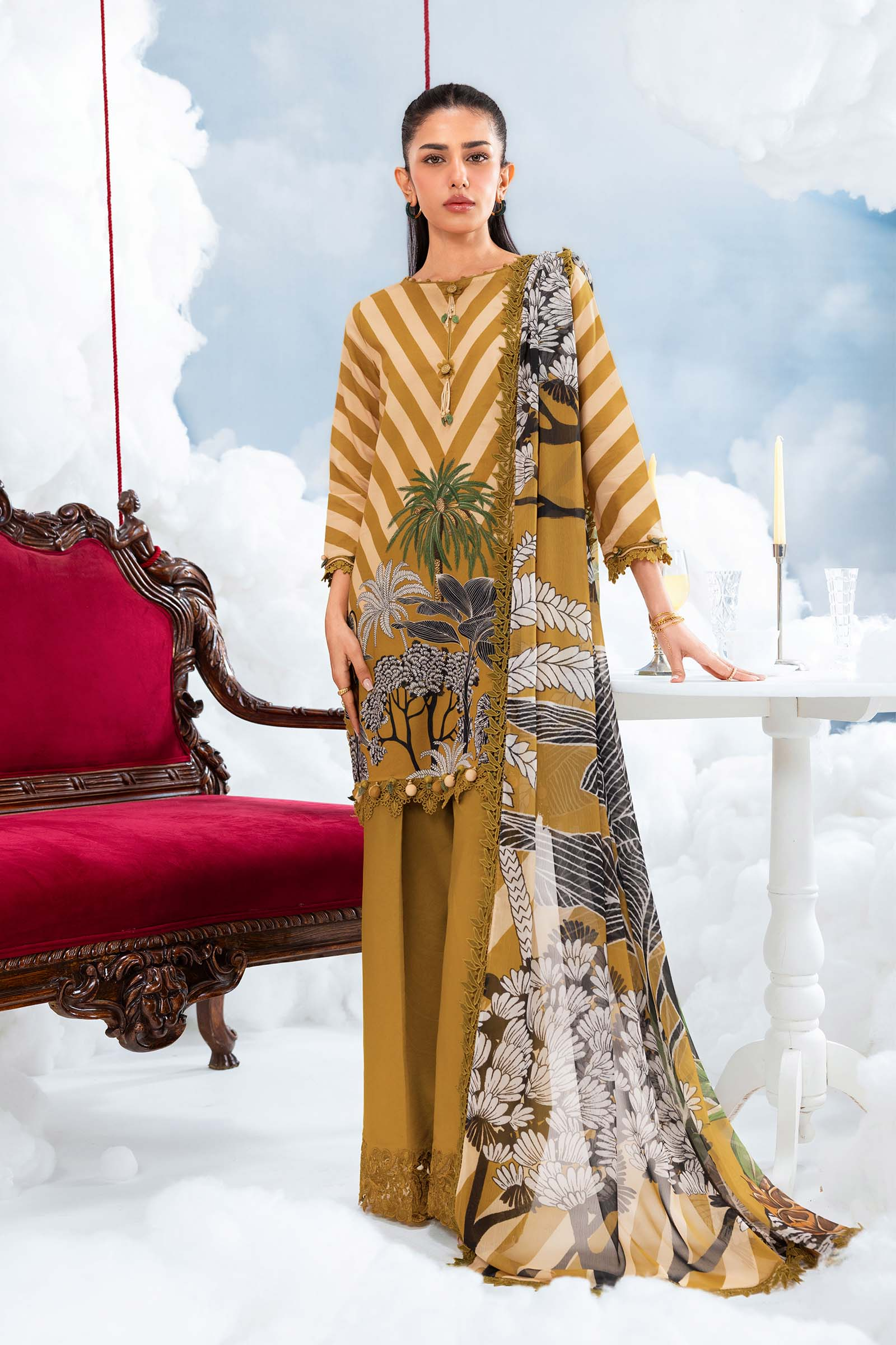 Maria B M.Basics Embroidered Lawn Unstitched 3 Piece Suit MB-CUSV14-08A Spring Summer Collection Focus Keyword